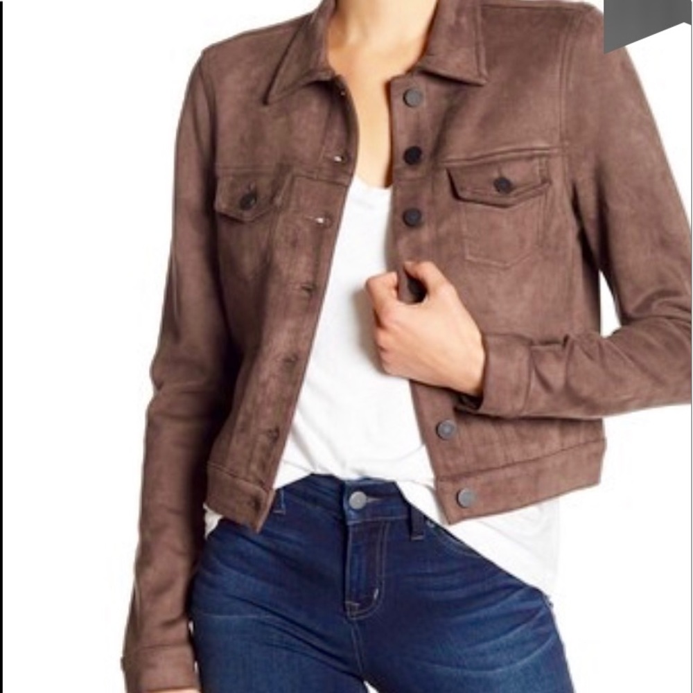 Anthropology sueded Jean jacket in earth gray